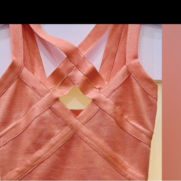 ANGL Peach Bandage Dress Size S - Picture 2 of 2